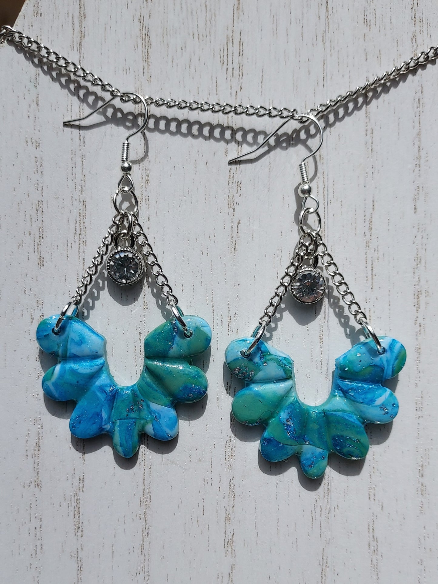 Blue Water Clay Earrings #8