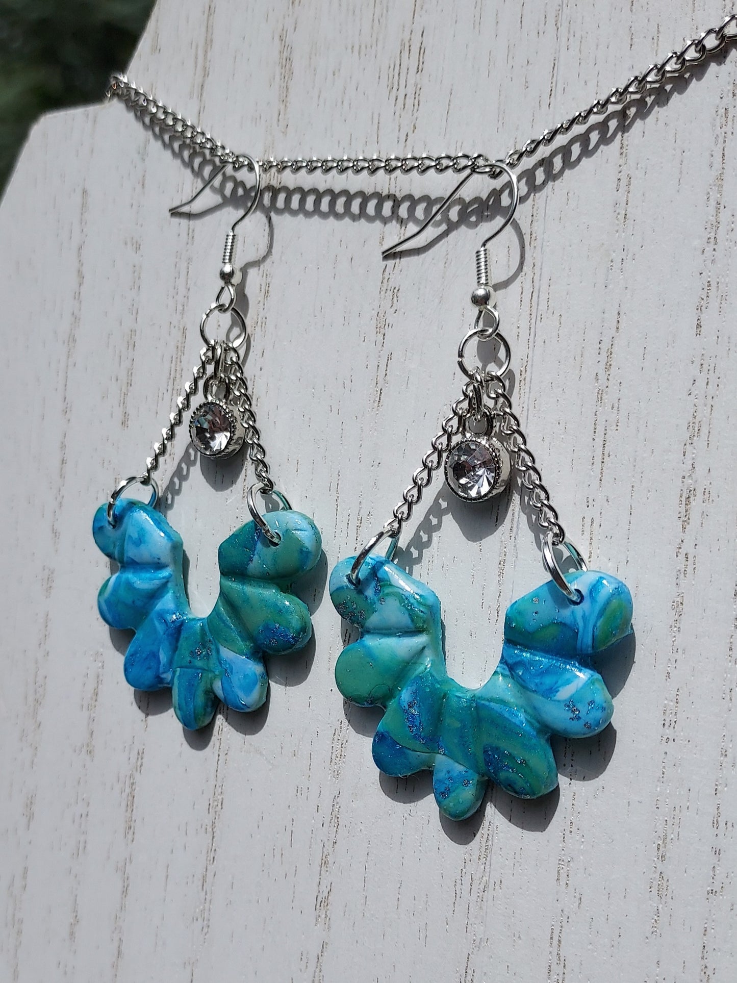 Blue Water Clay Earrings #8