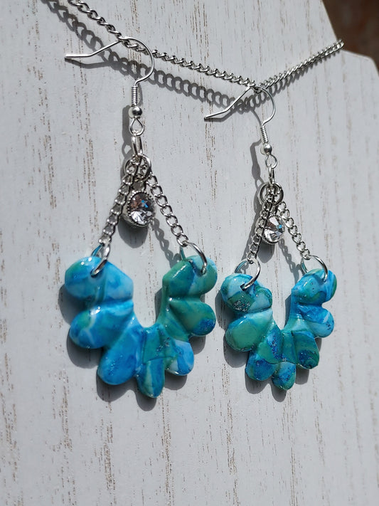 Blue Water Clay Earrings #8