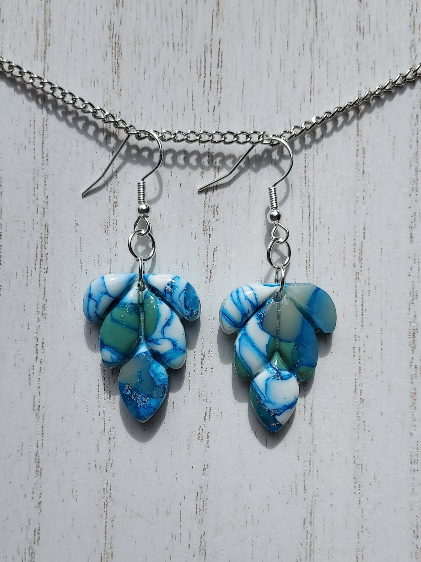 Blue Water Clay Earrings #3