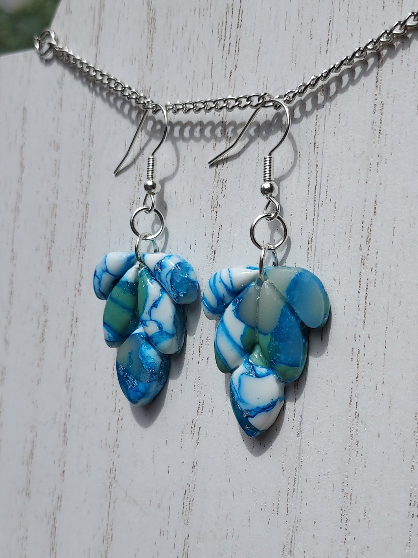 Blue Water Clay Earrings #3