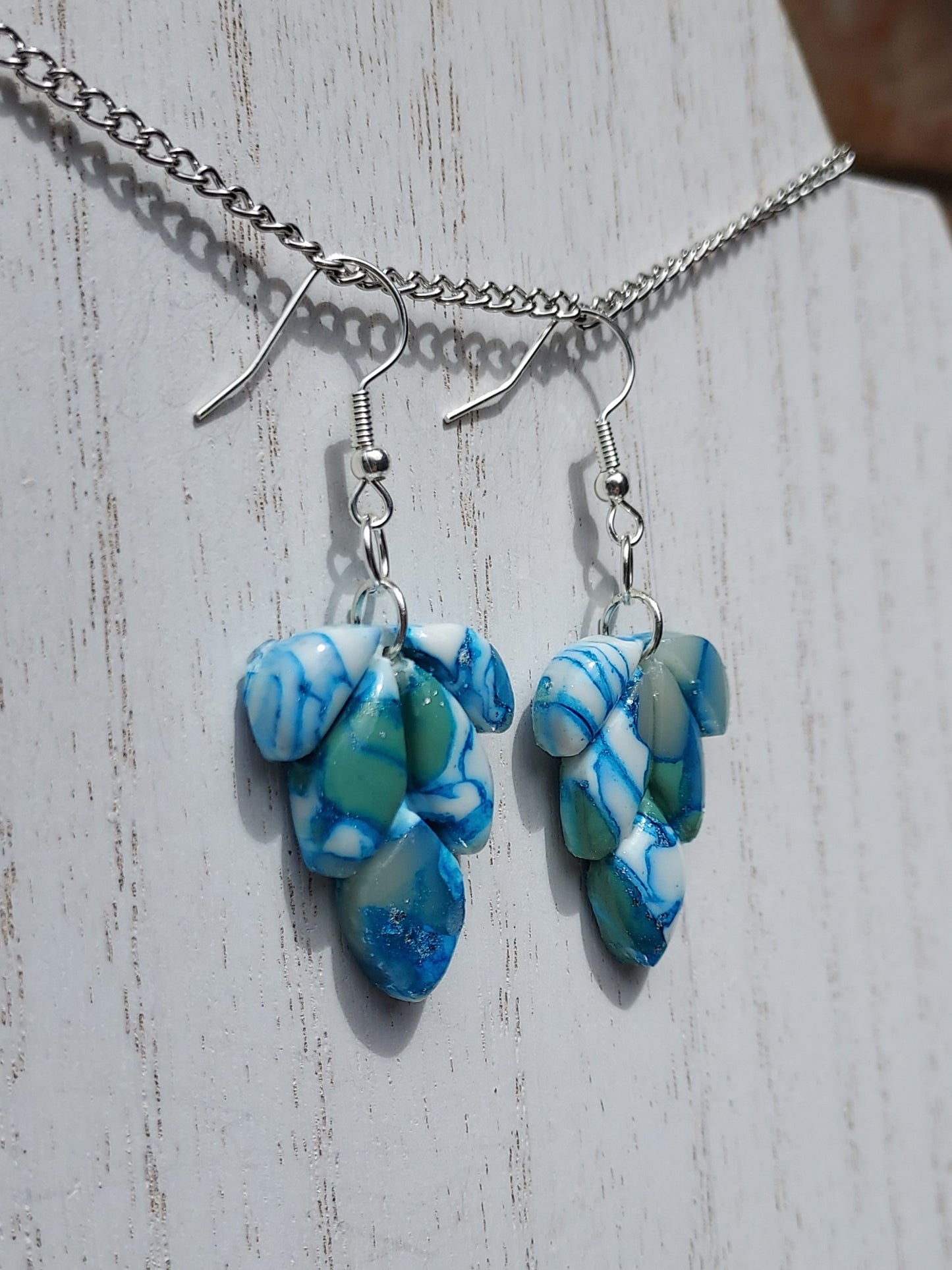 Blue Water Clay Earrings #3