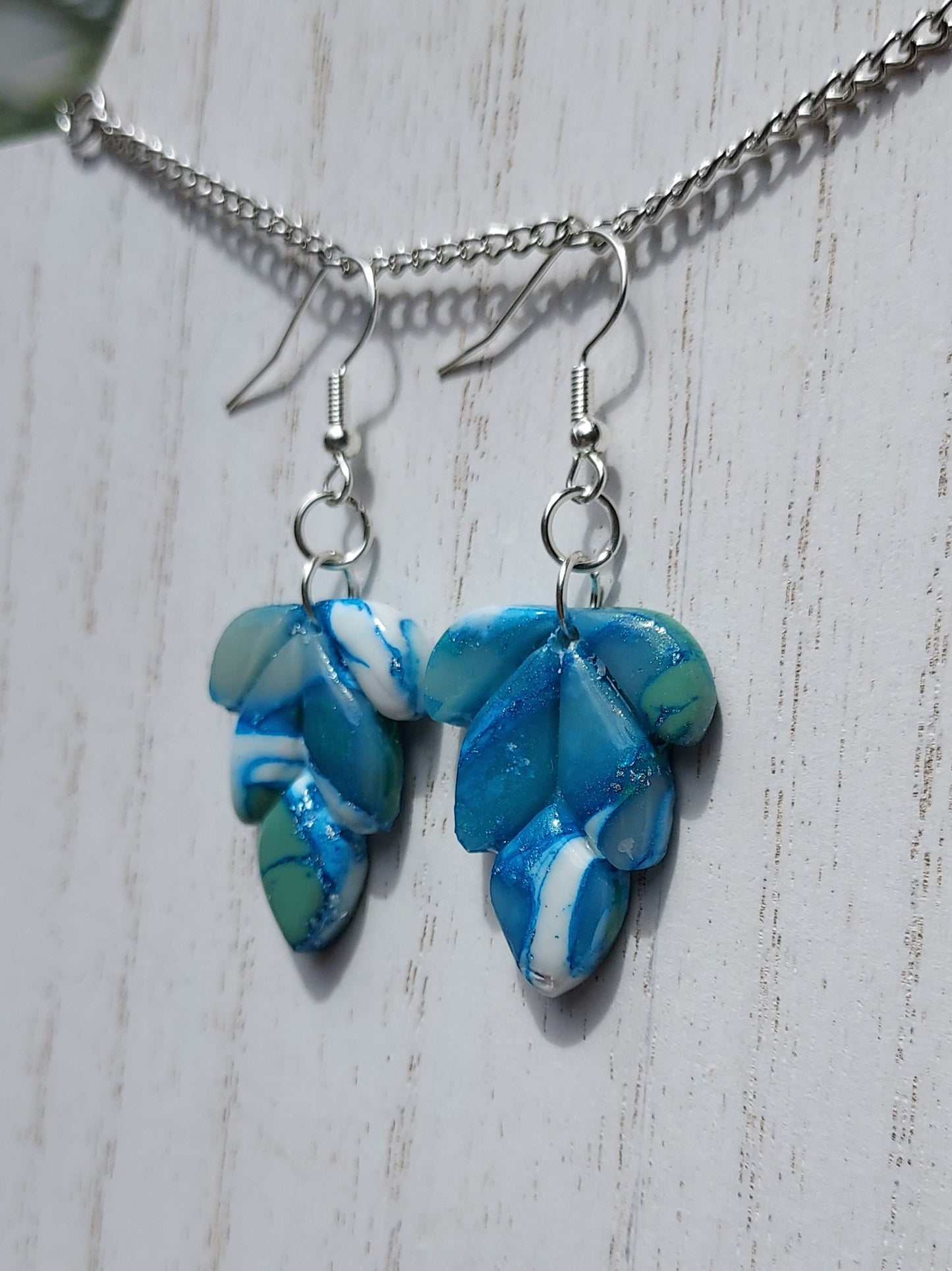 Blue Water Clay Earrings #4