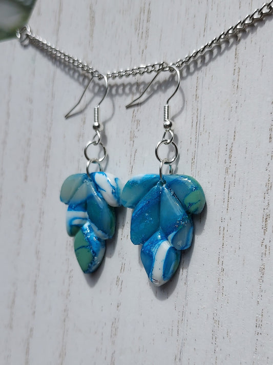 Blue Water Clay Earrings #4