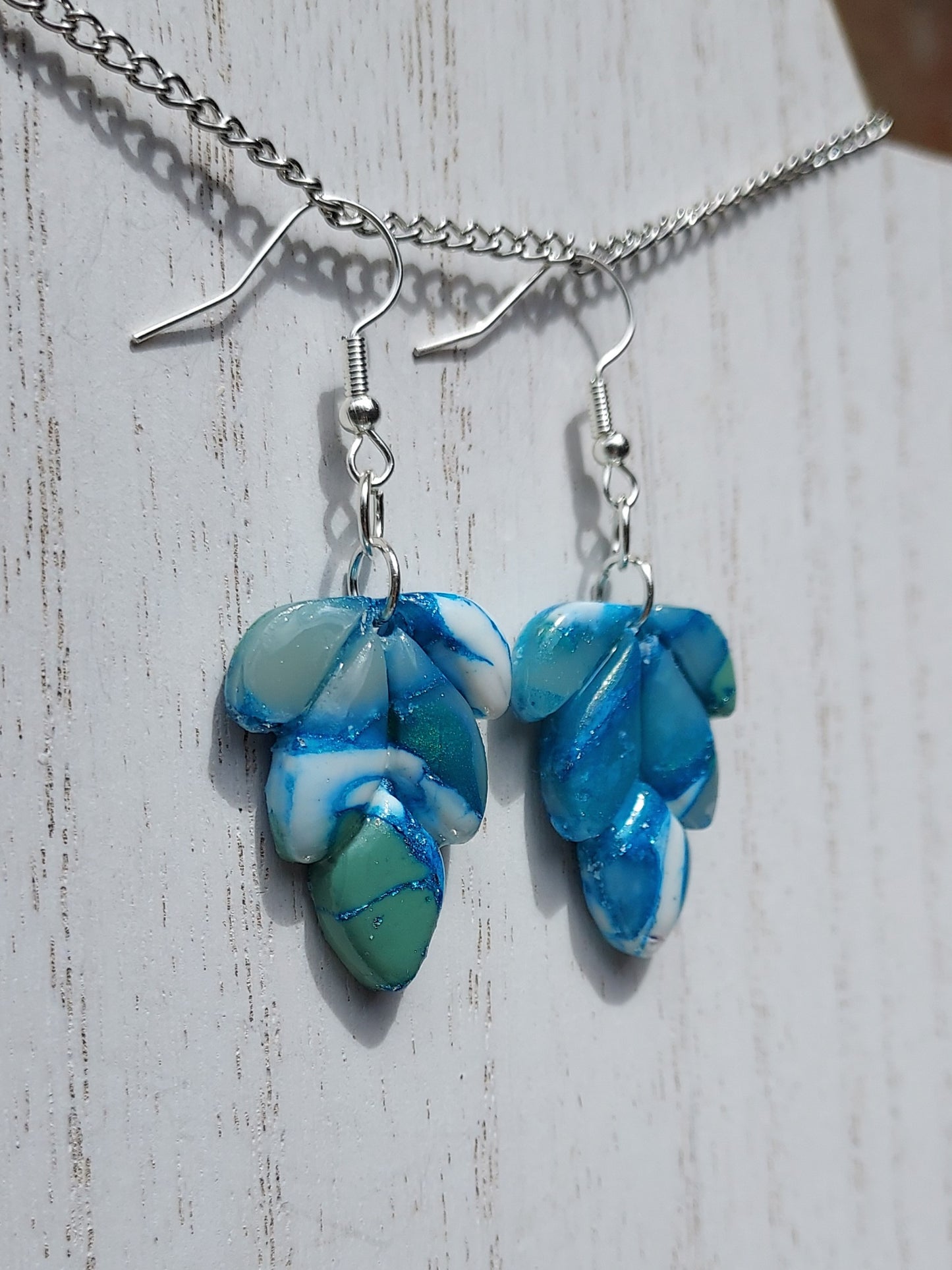 Blue Water Clay Earrings #4