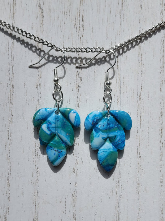Blue Water Clay Earrings #5