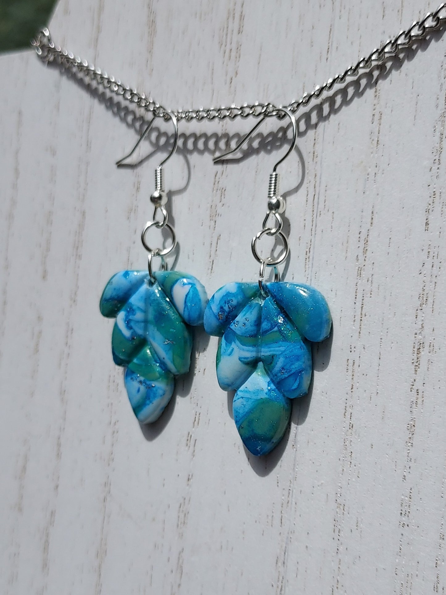 Blue Water Clay Earrings #5