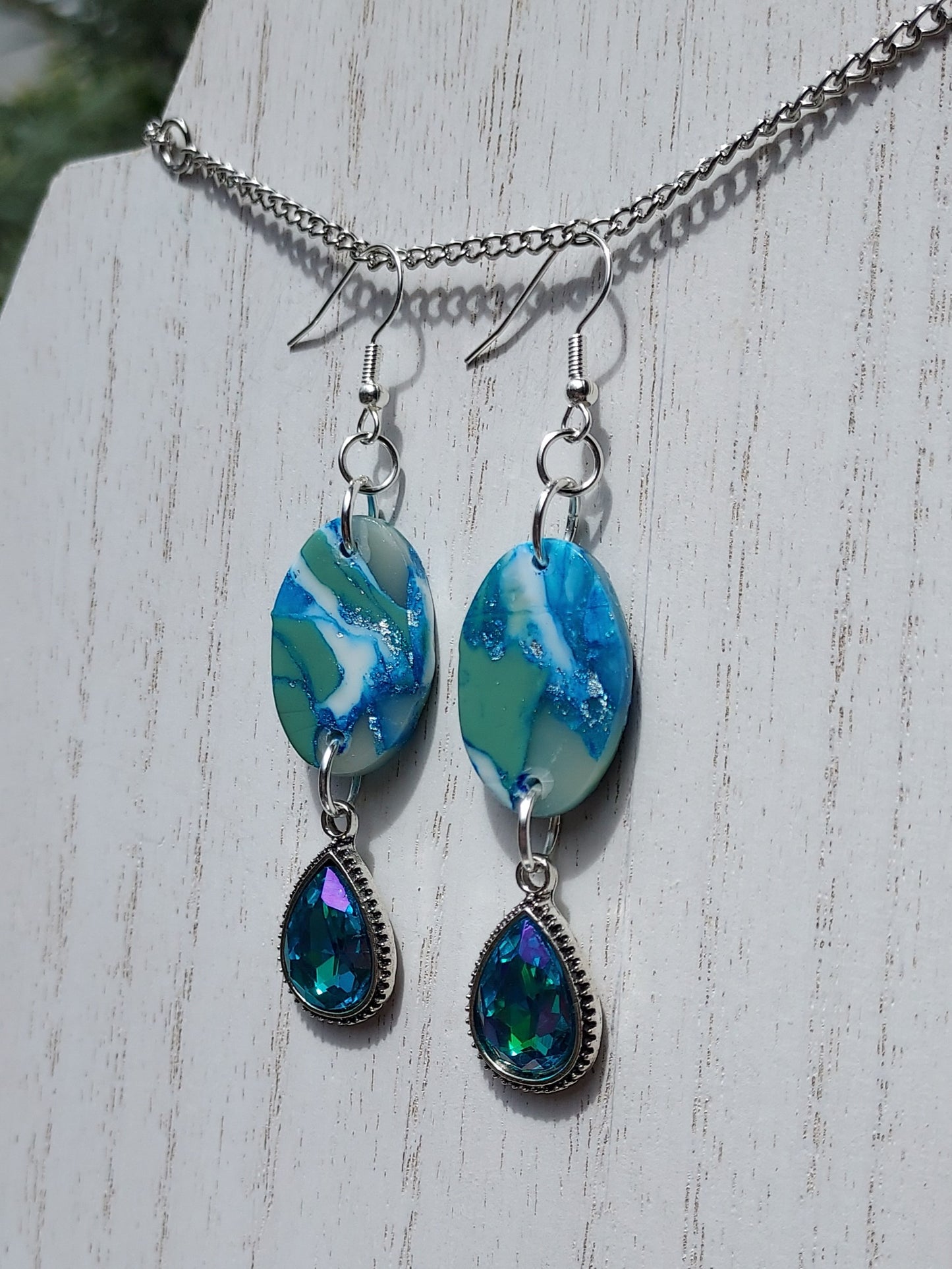 Blue Water Clay Earrings #7