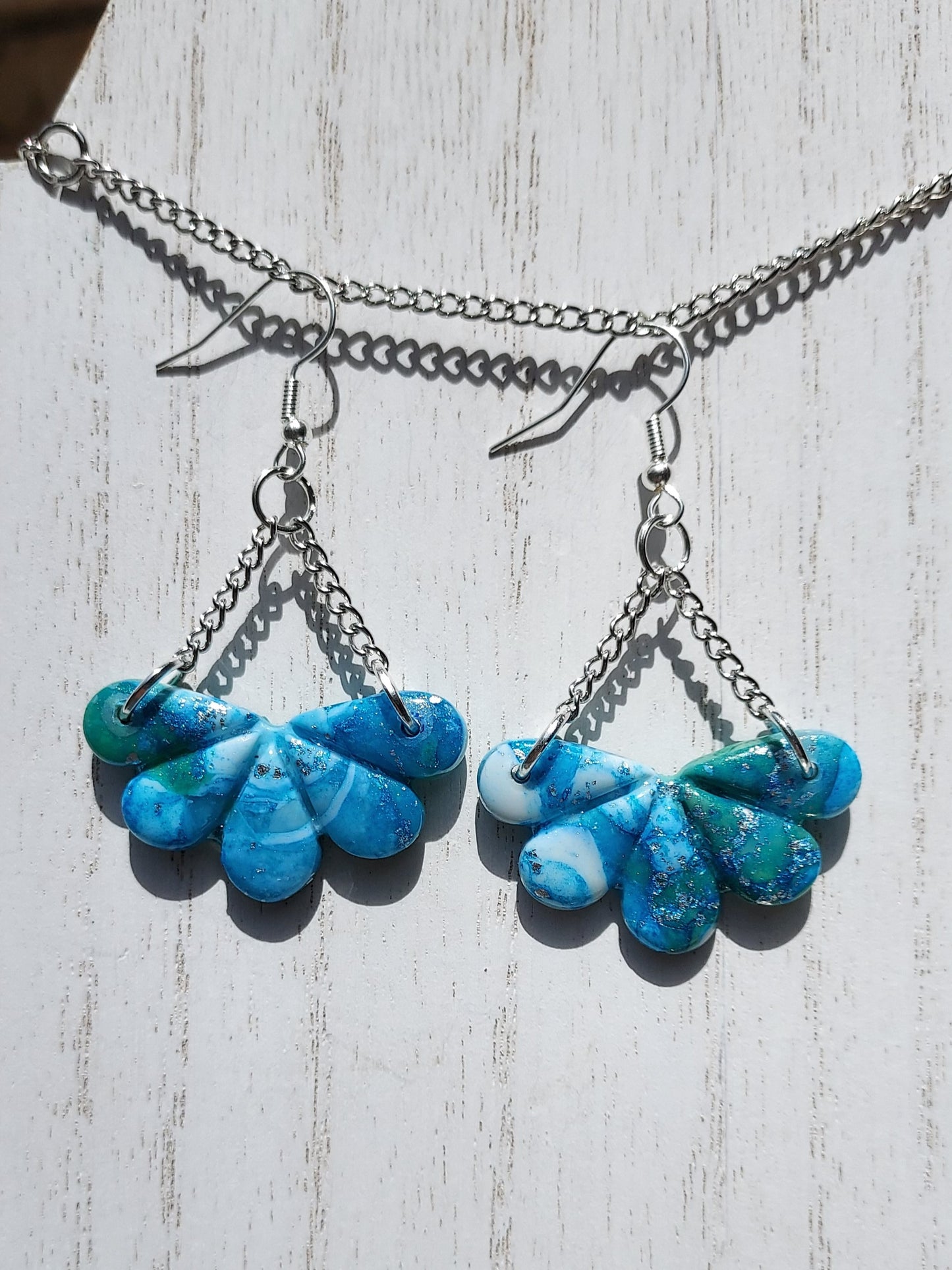 Blue Water Clay Earrings #6