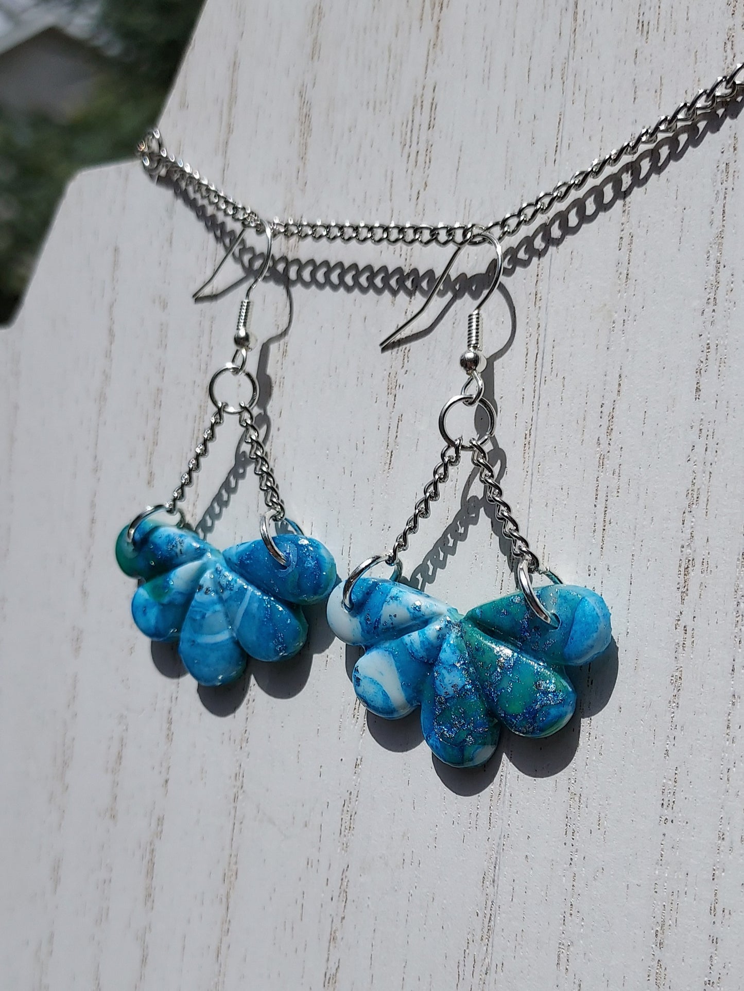 Blue Water Clay Earrings #6