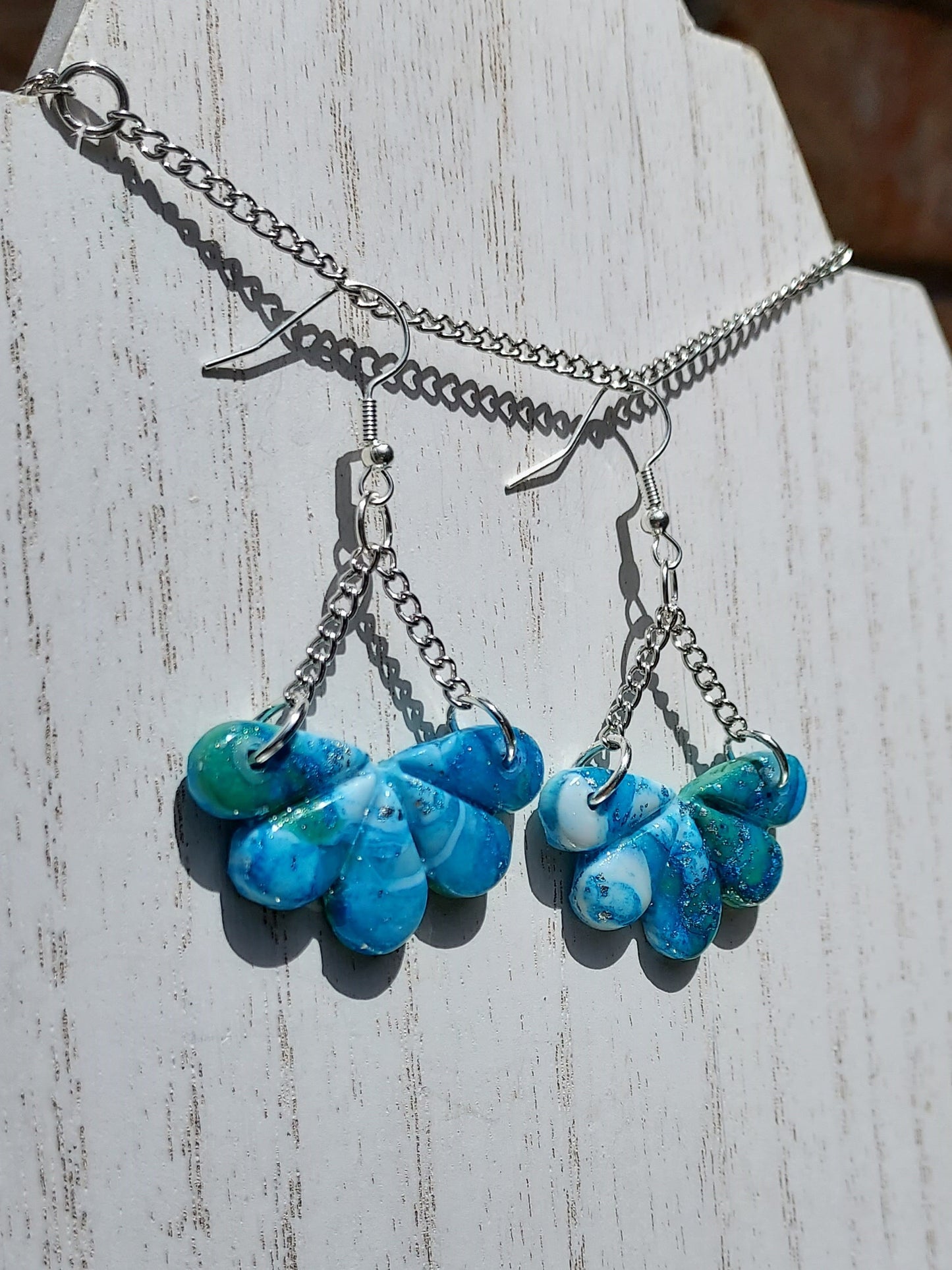 Blue Water Clay Earrings #6