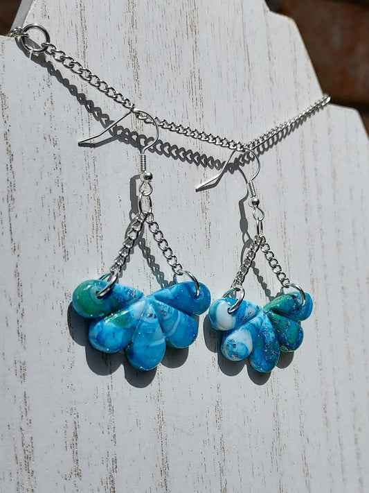 Blue Water Clay Earrings #6
