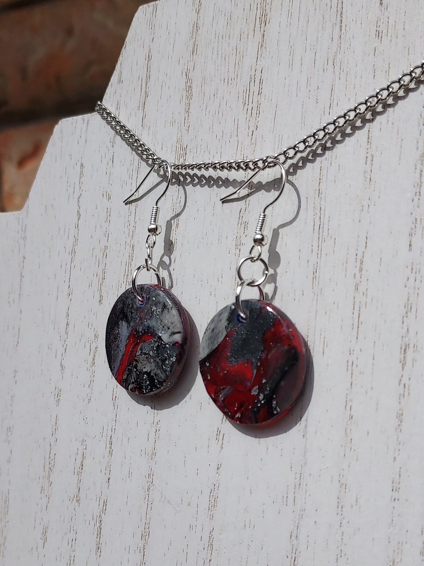 Crimson Clay Earrings #2