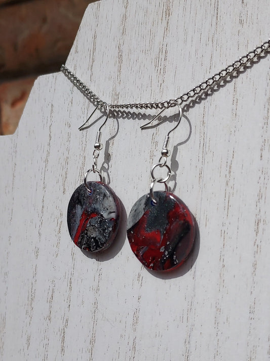 Crimson Clay Earrings #2