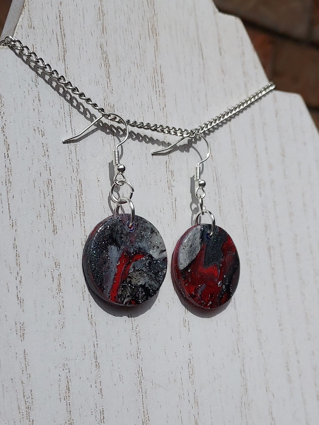 Crimson Clay Earrings #2