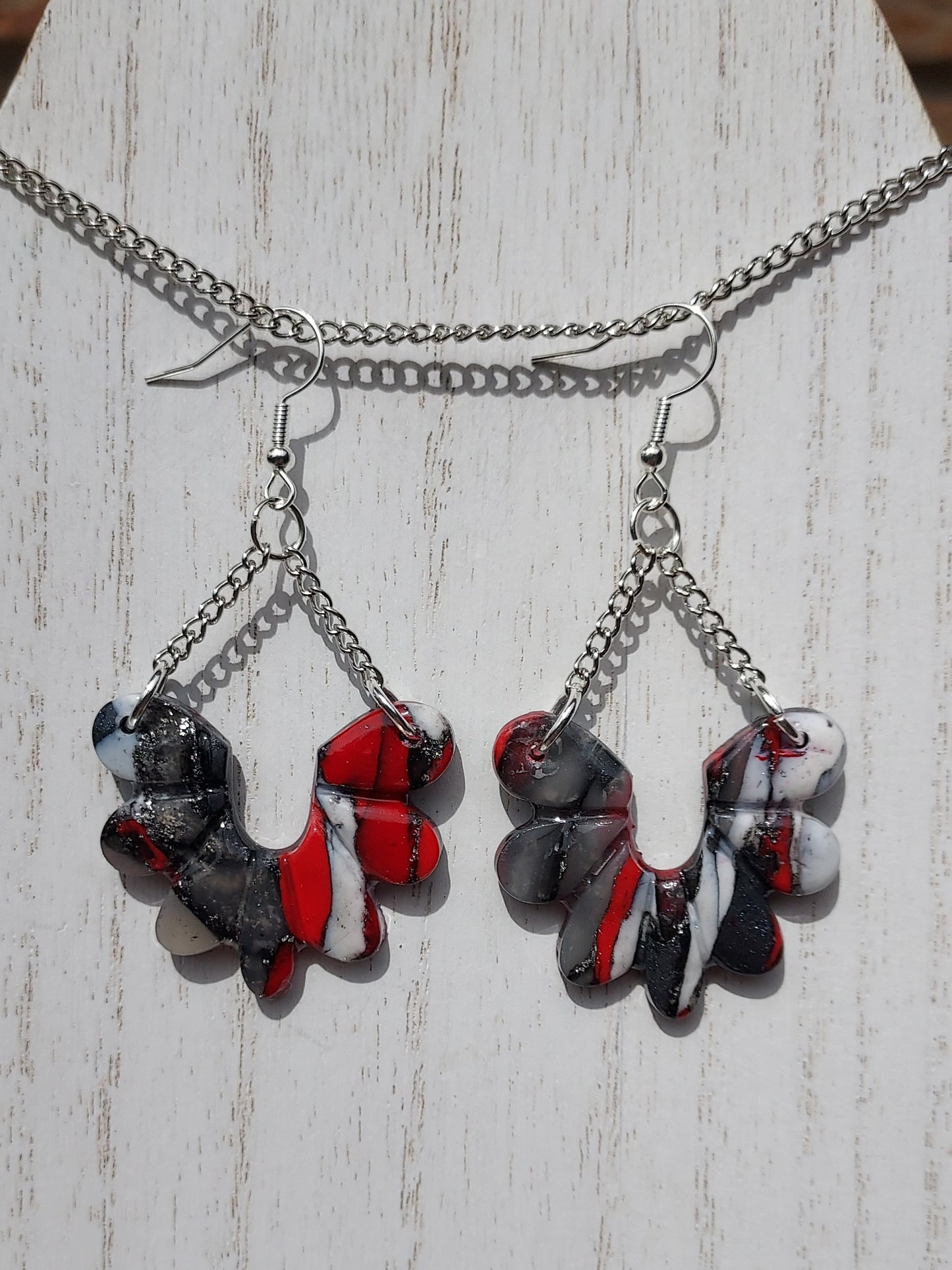 Crimson Clay Earrings #1
