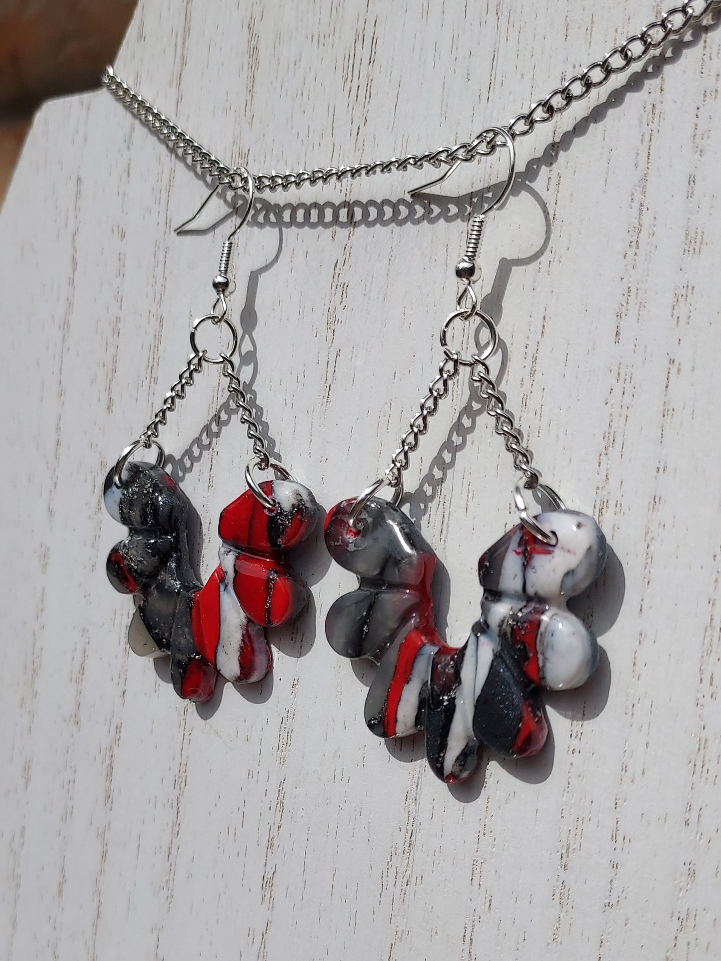 Crimson Clay Earrings #1