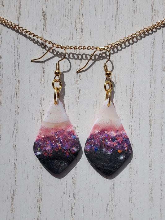 Two-Tone Clay Glitter Earrings #8
