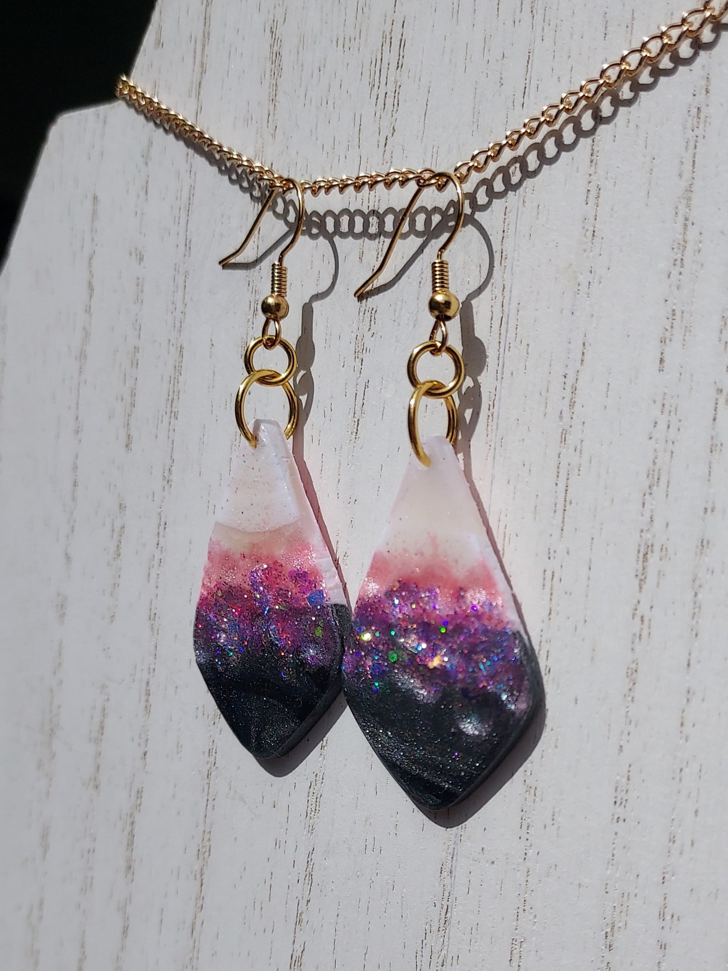 Two-Tone Clay Glitter Earrings #8