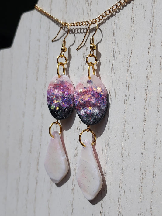 Two-Tone Clay Glitter Earrings #6