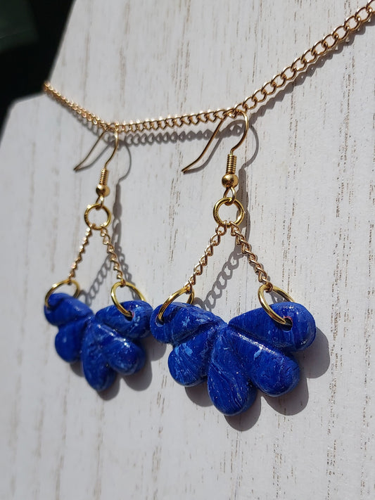Blue Marble Clay Earrings #6