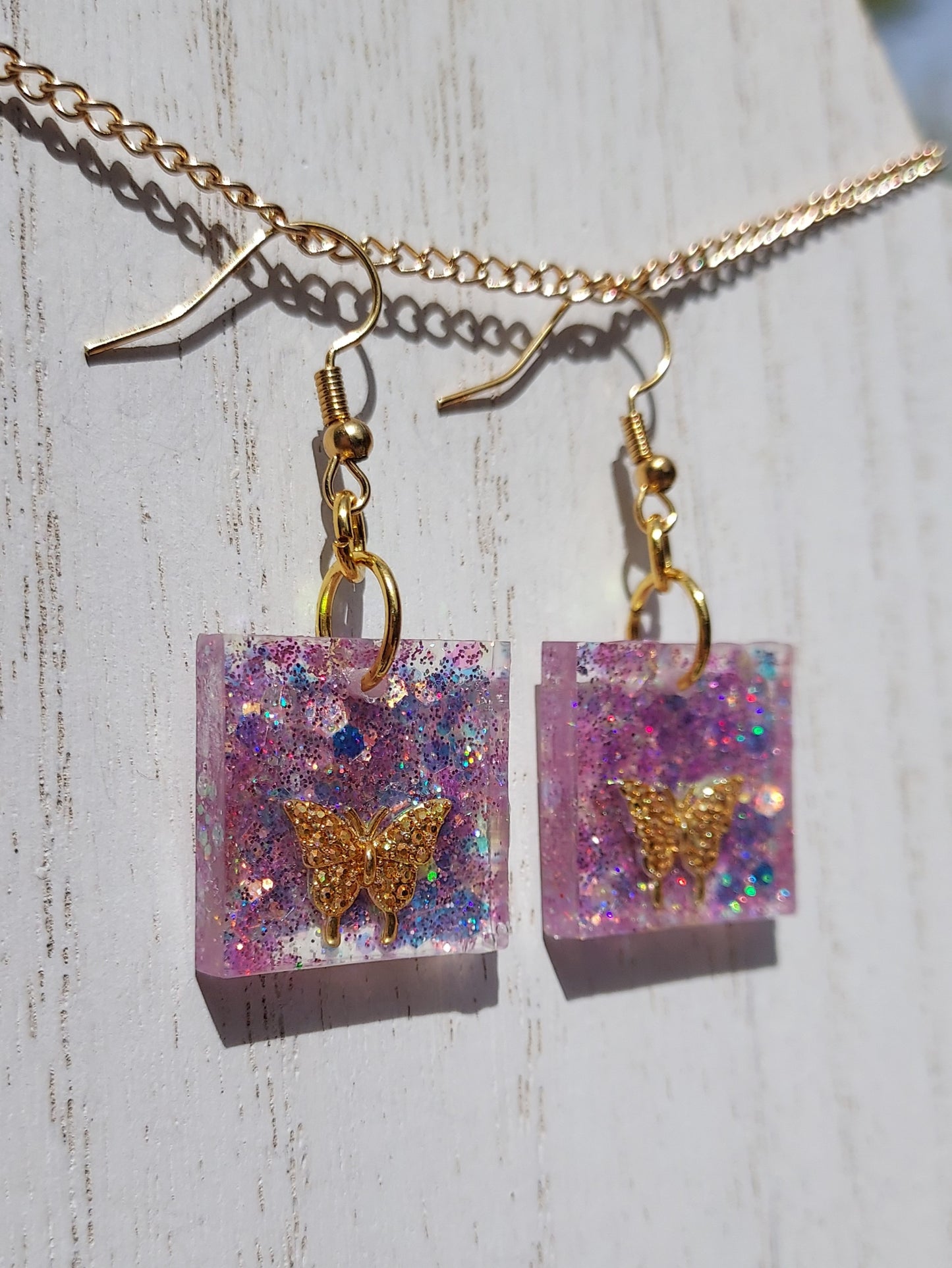 Butterflies & Glitter Earrings #2
