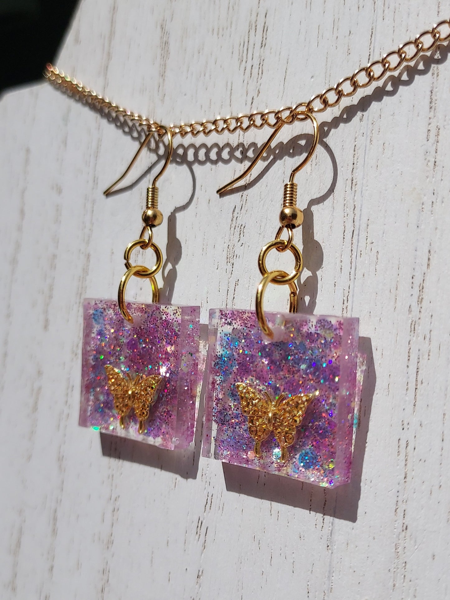 Butterflies & Glitter Earrings #2