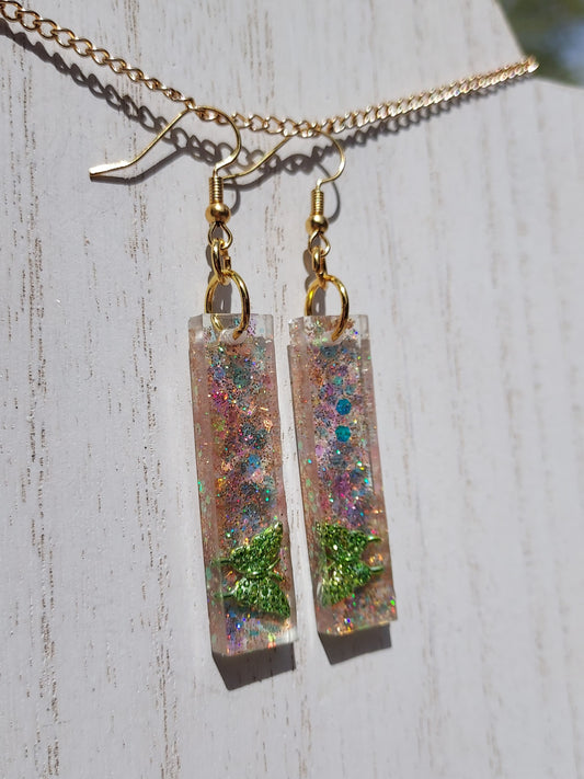 Butterflies & Glitter Earrings #1
