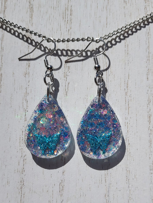 Butterflies & Glitter Earrings #3