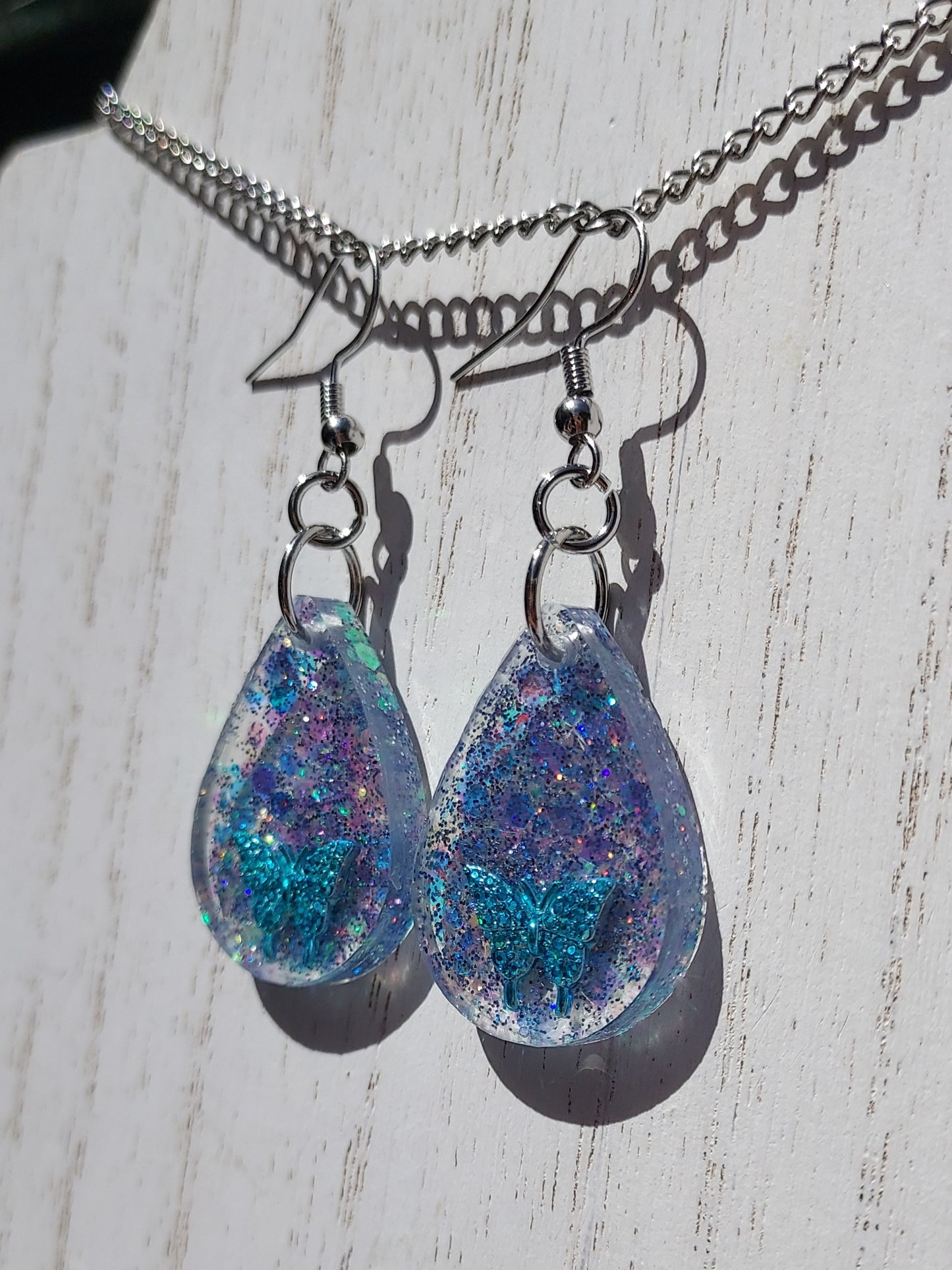 Butterflies & Glitter Earrings #3