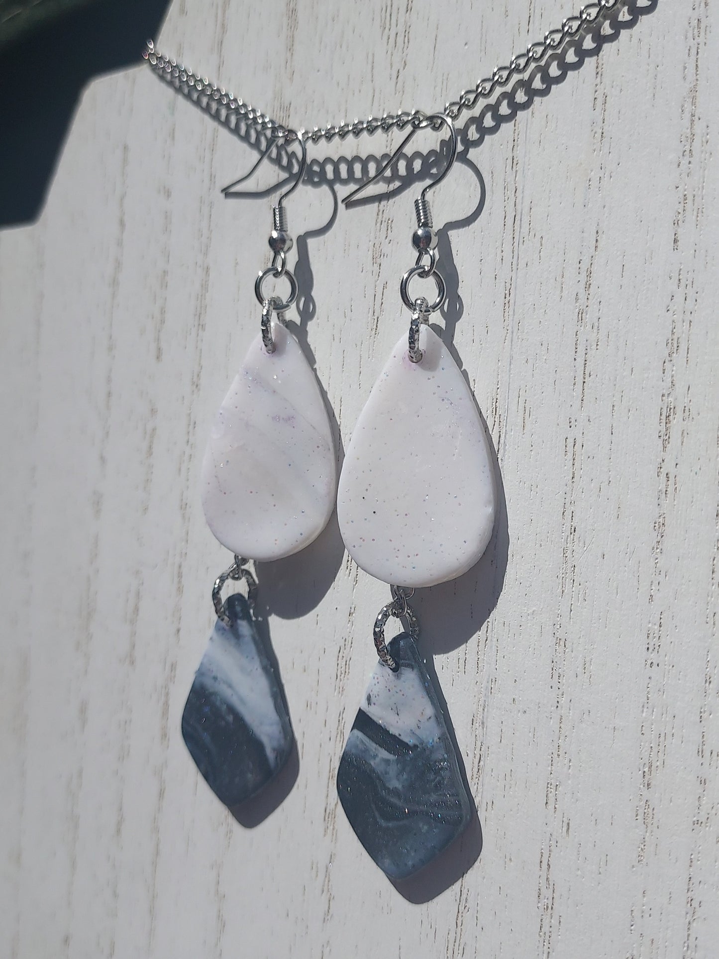 Two-Tone Clay Earrings #1