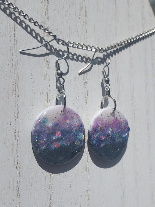 Two-Tone Clay Glitter Earrings #3