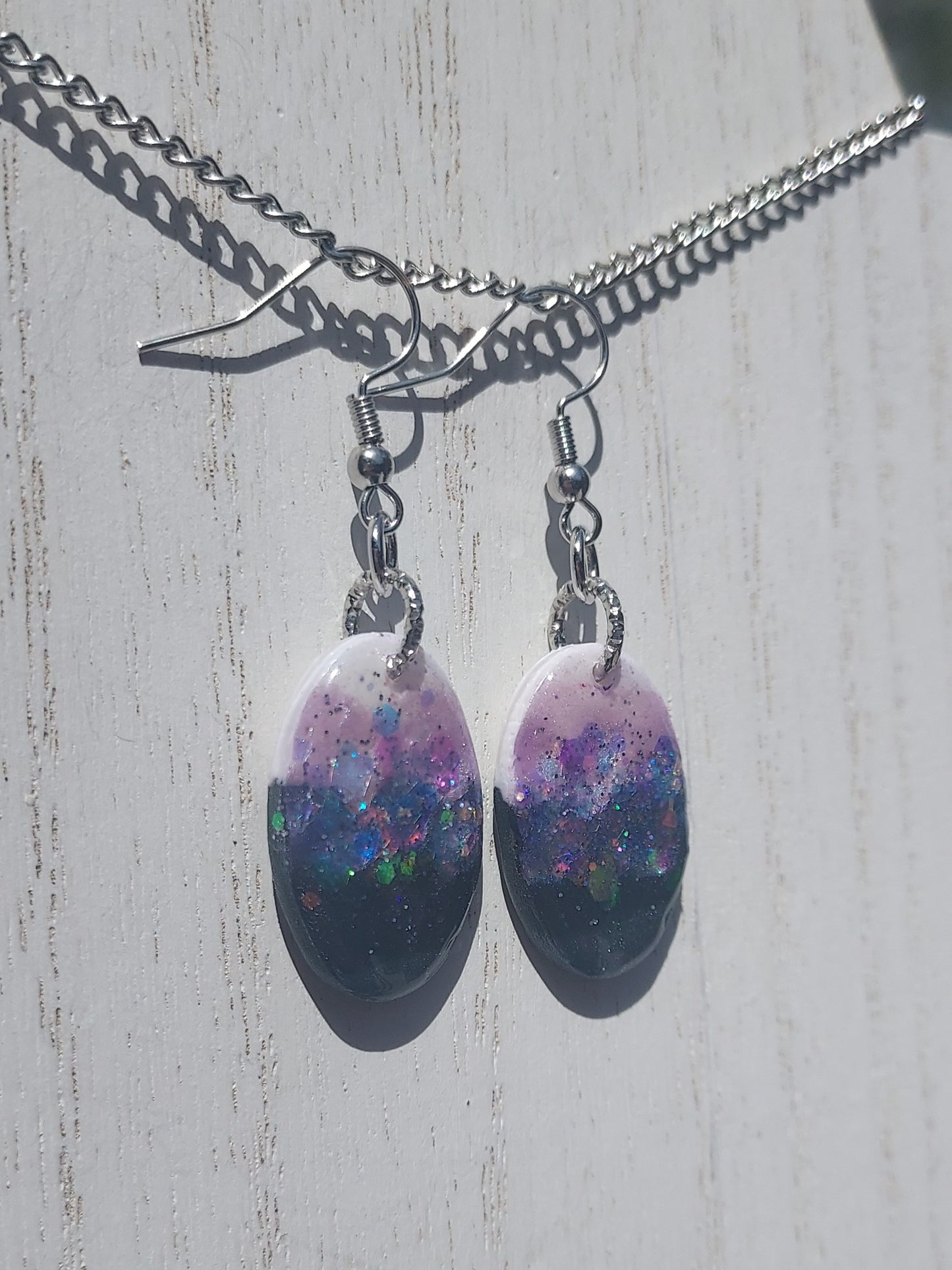 Two-Tone Clay Glitter Earrings #5