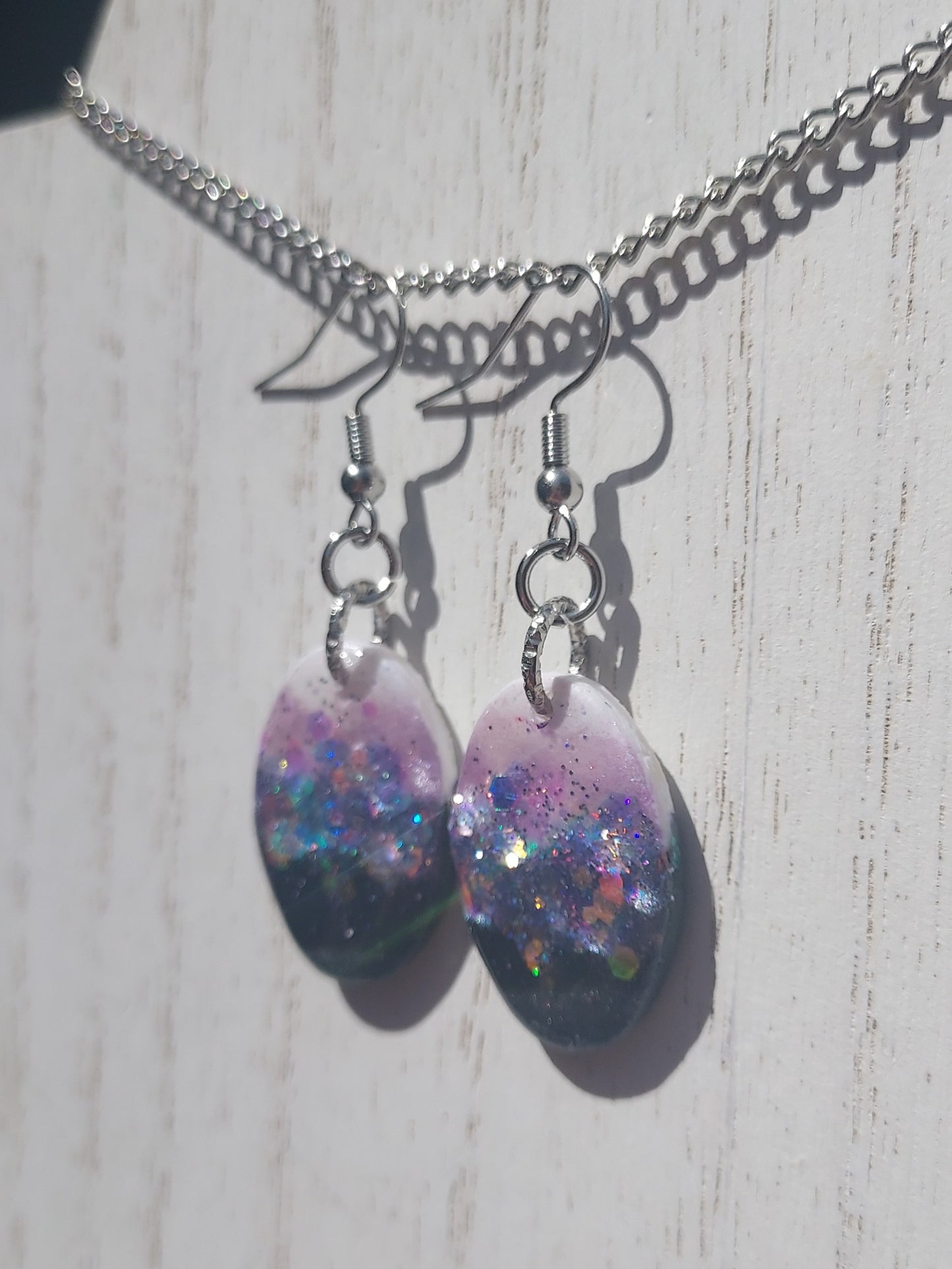 Two-Tone Clay Glitter Earrings #5