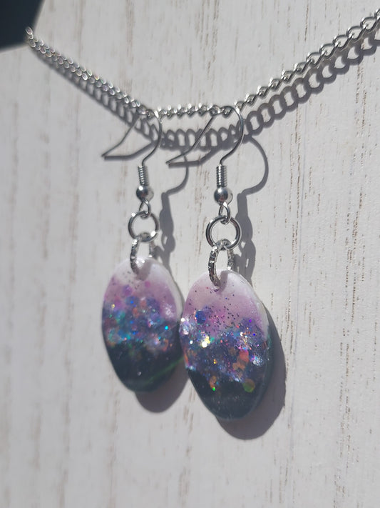 Two-Tone Clay Glitter Earrings #5