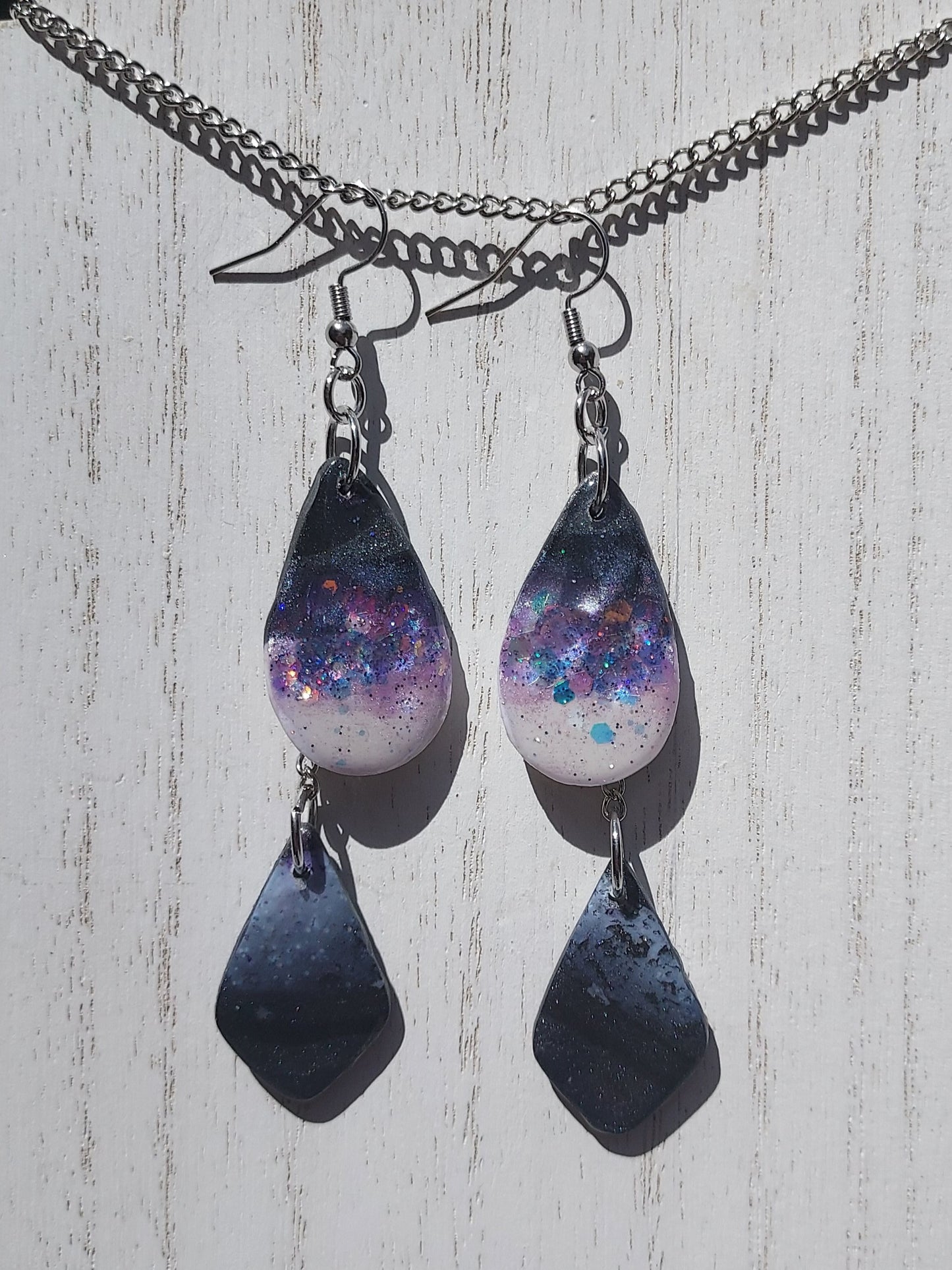 Two-Tone Clay Glitter Earrings #2