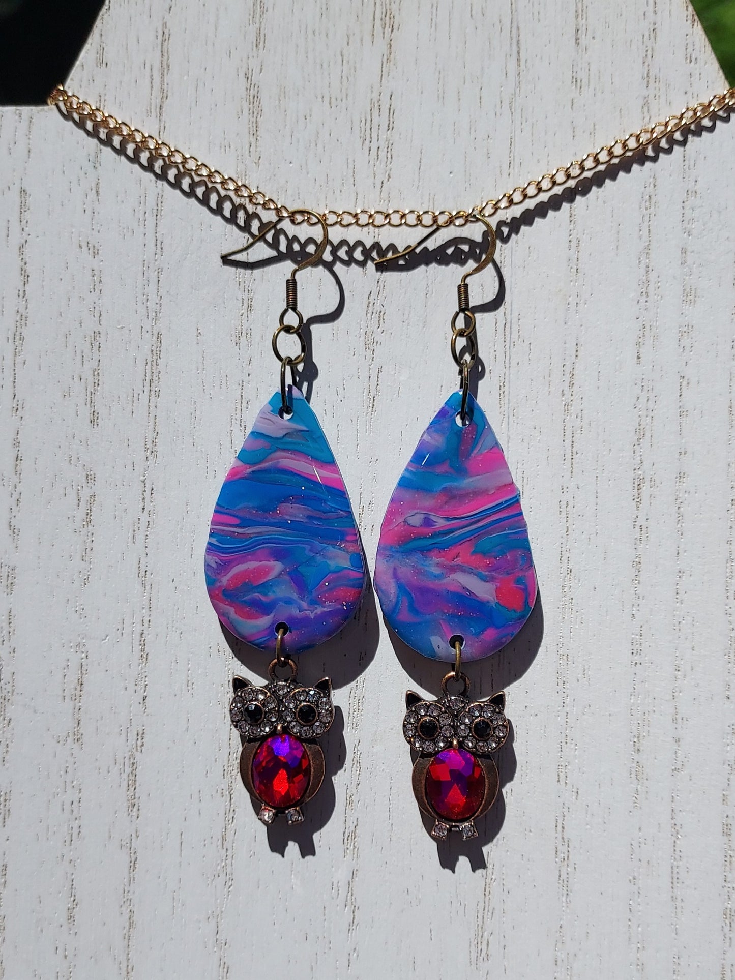 Pink Prismatic Clay Earrings #1