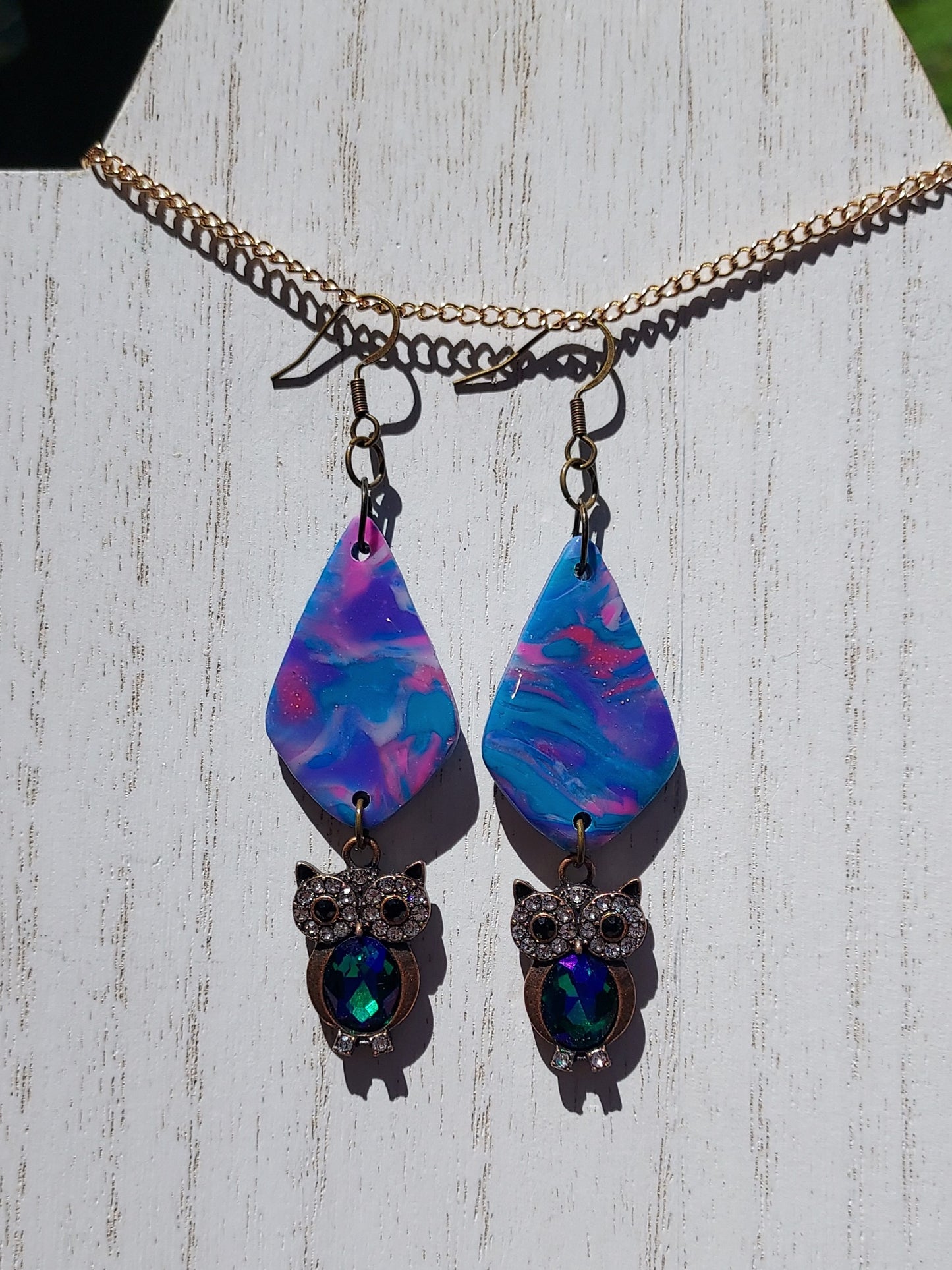 Pink Prismatic Clay Earrings #3