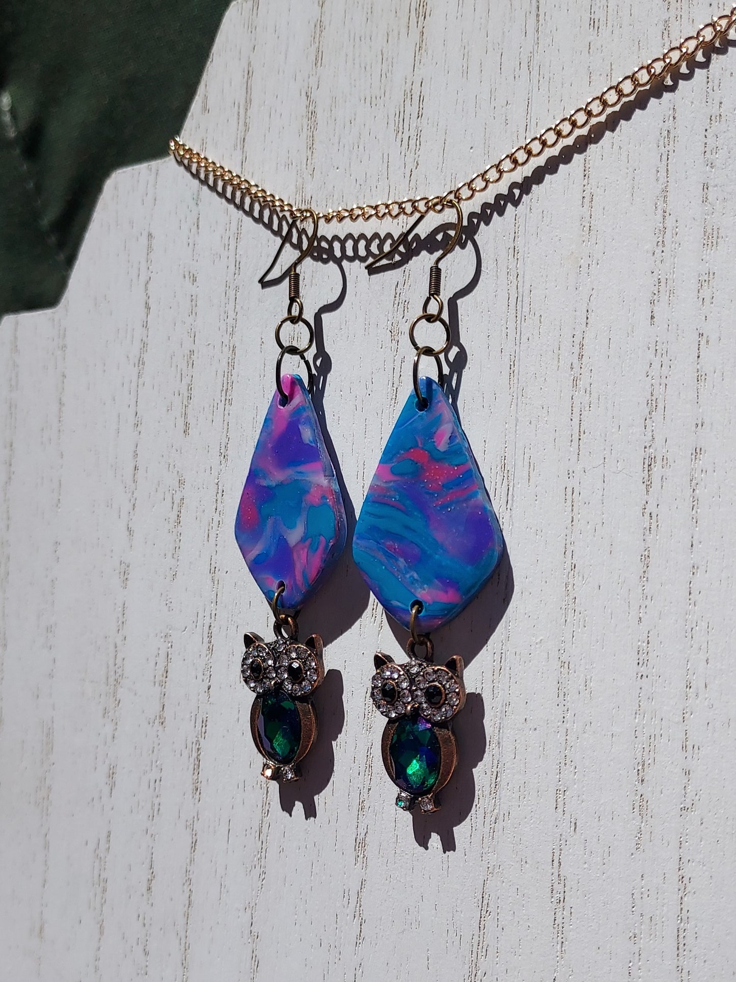 Pink Prismatic Clay Earrings #3