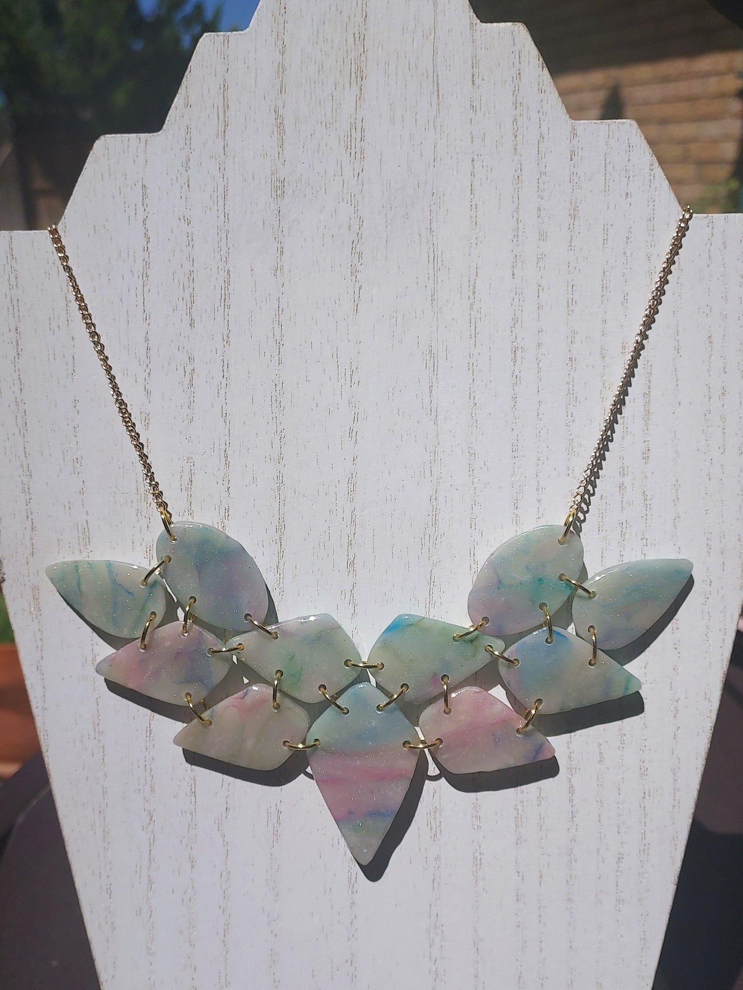 Rainbow Marble Necklace #1