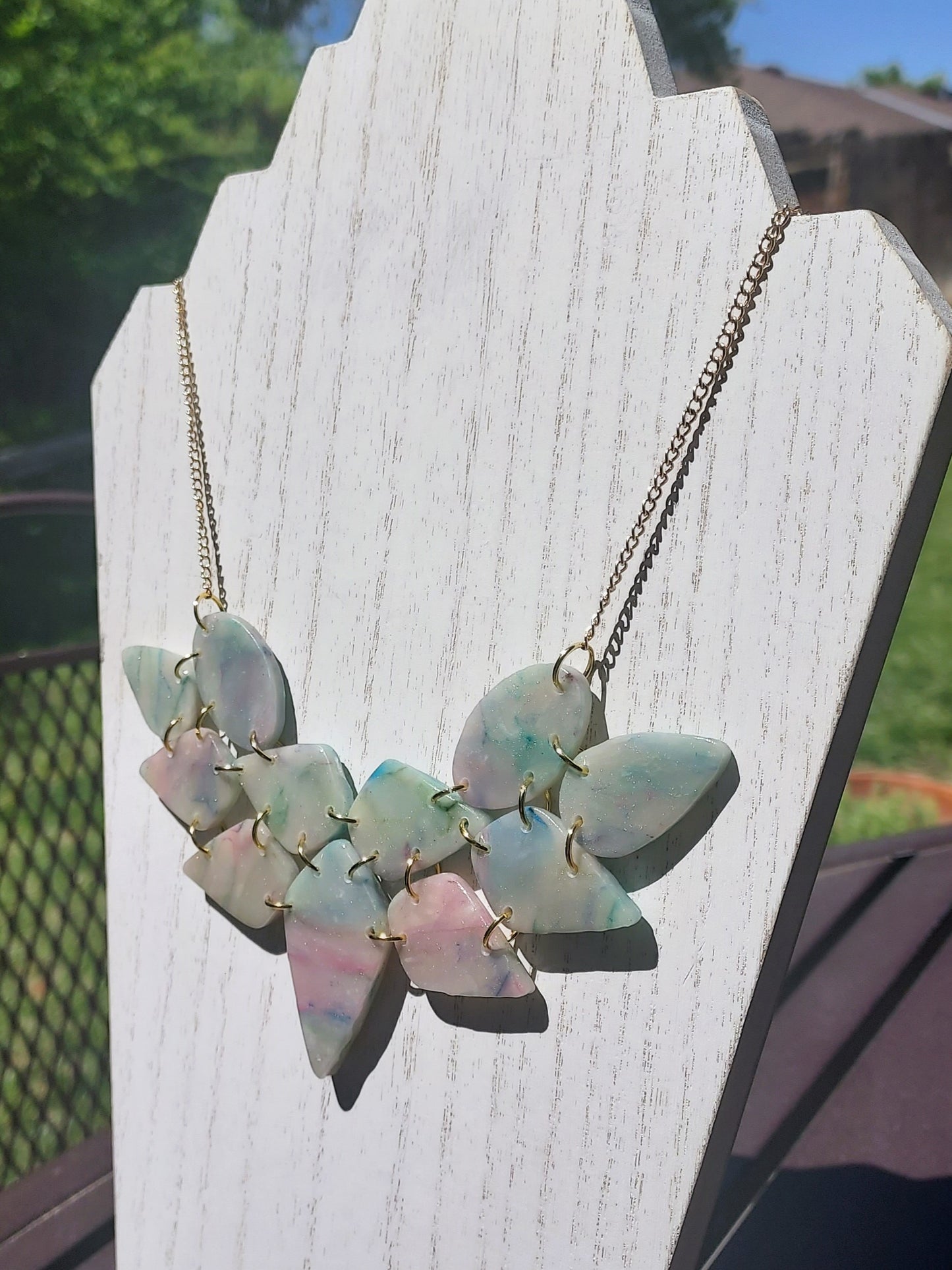 Rainbow Marble Necklace #1