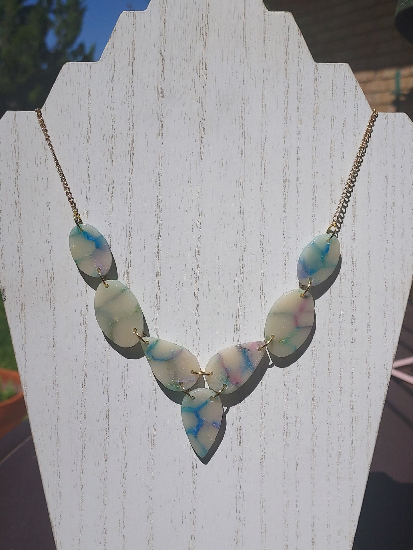 Rainbow Marble Necklace #3