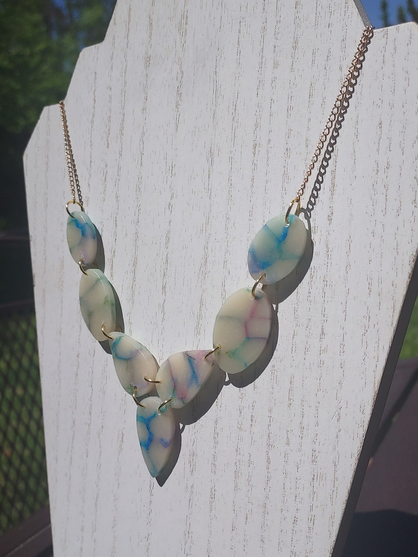 Rainbow Marble Necklace #3