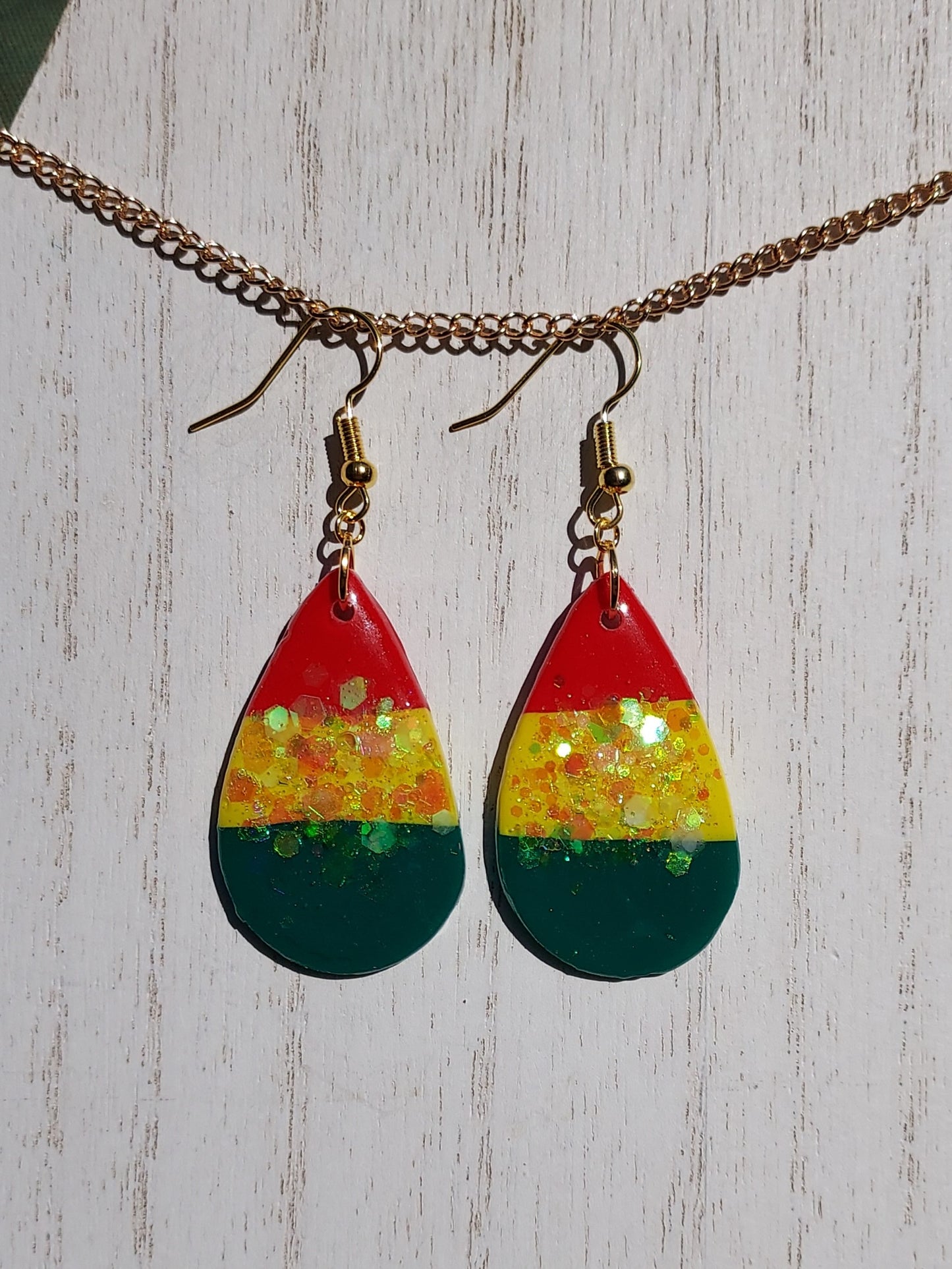 Rasta Clay Earrings #1
