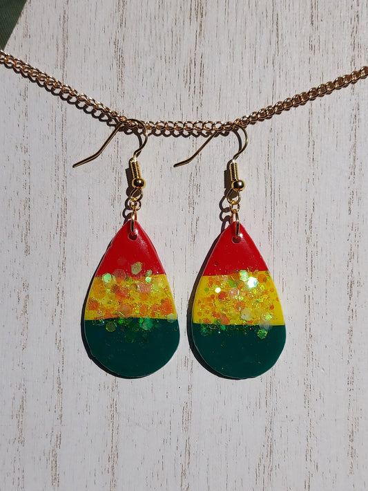 Rasta Clay Earrings #1