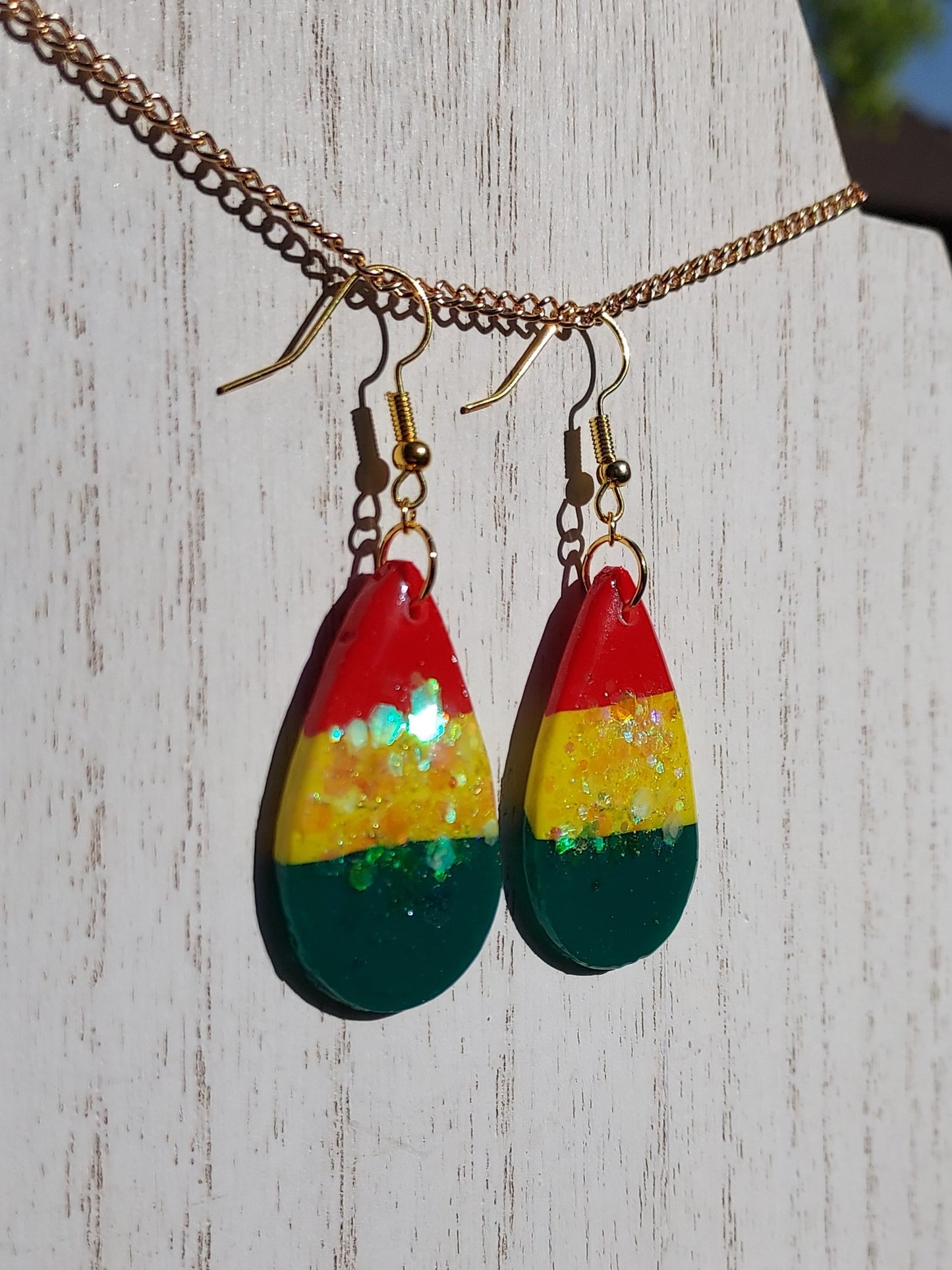 Rasta Clay Earrings #1