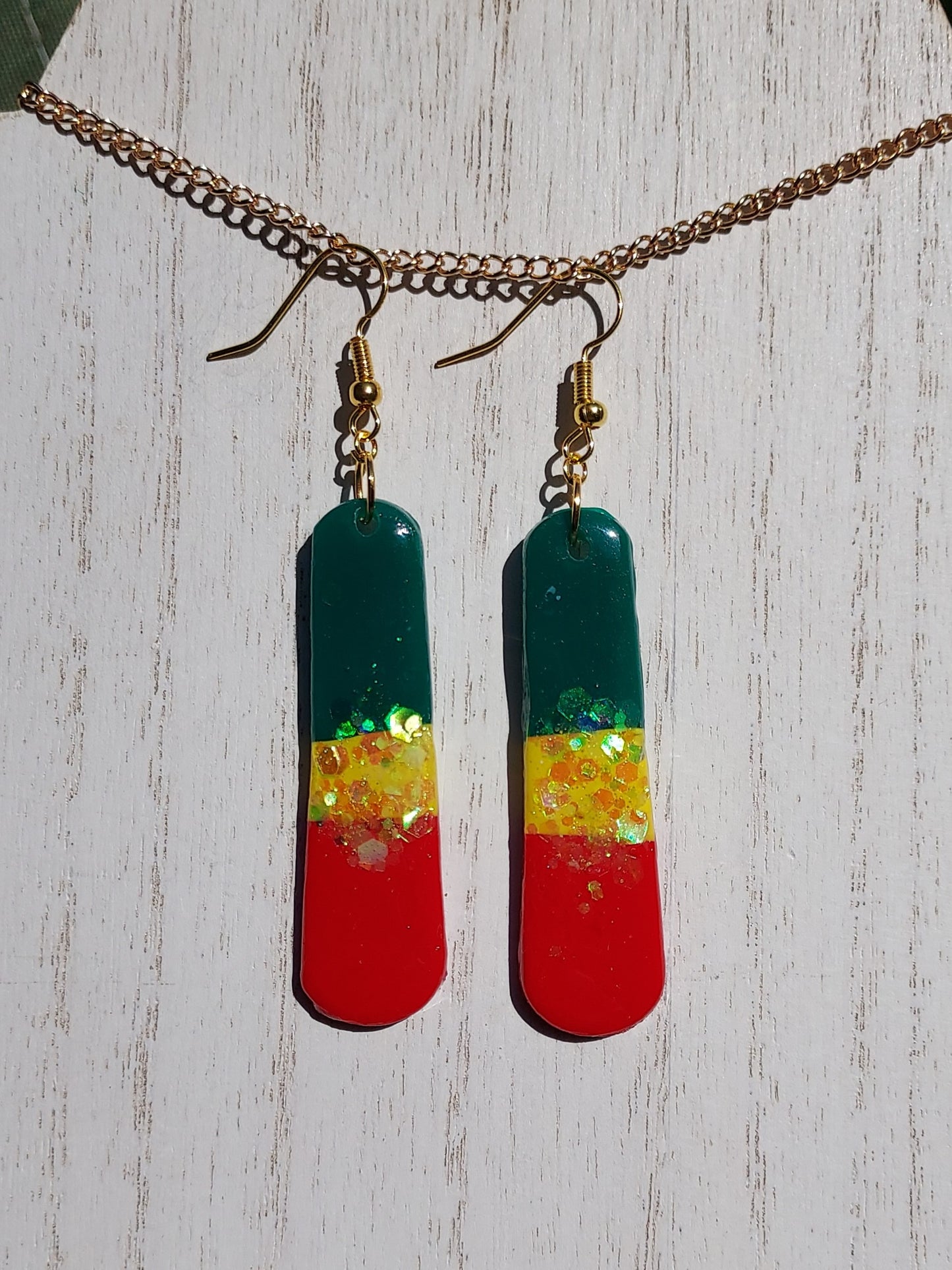 Rasta Clay Earrings #2