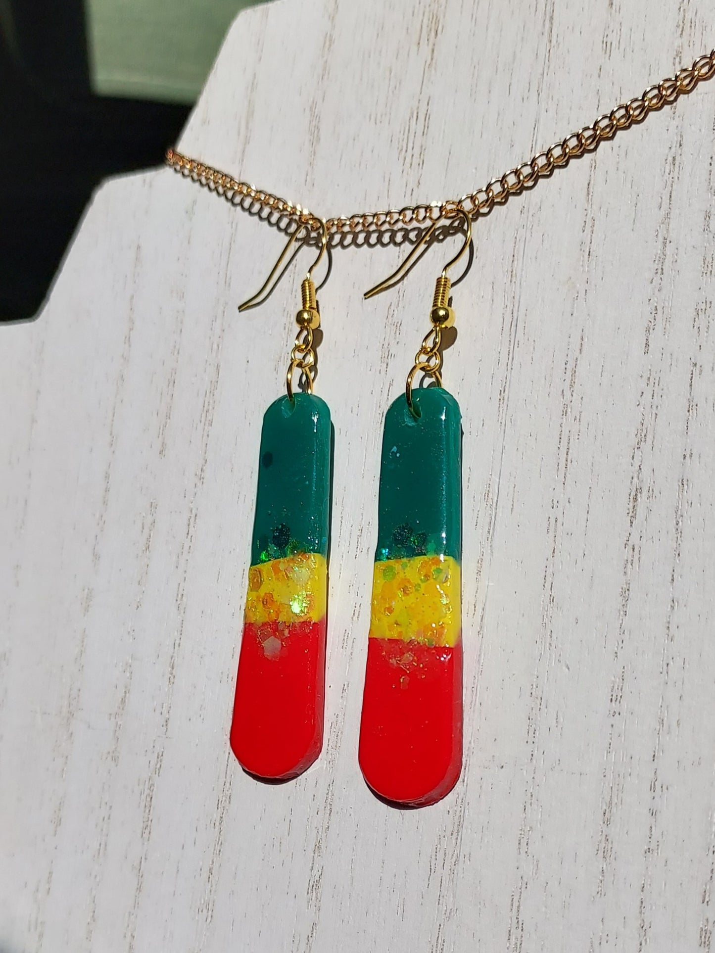 Rasta Clay Earrings #2