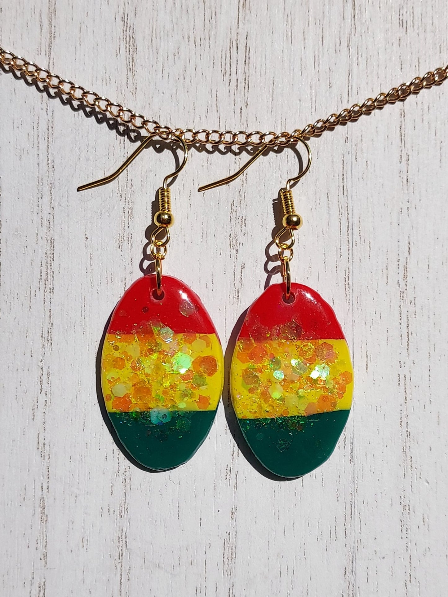 Rasta Clay Earrings #3