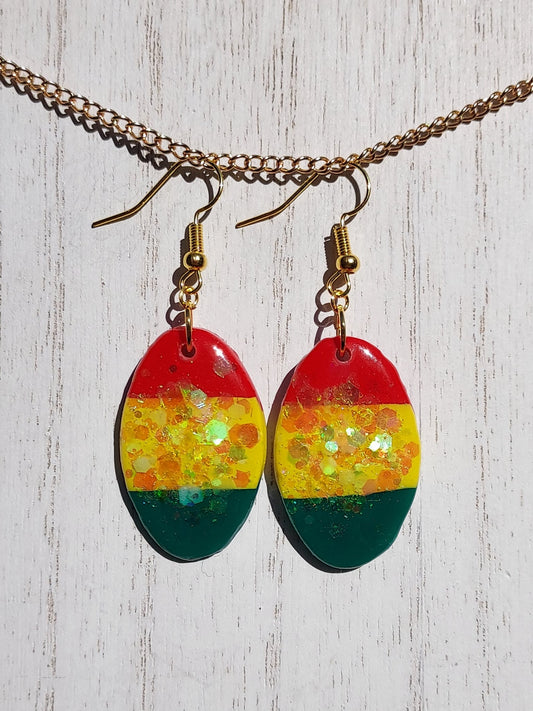 Rasta Clay Earrings #3